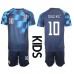 Kroatien Luka Modric #10 Barnkläder Borta matchtröja till baby VM 2022 Kortärmad (+ Korta byxor) Billigt